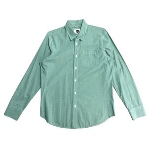 Levi's Shirt Mens Large Green Gingham Check Long Sleeve Button Front Cotton‎